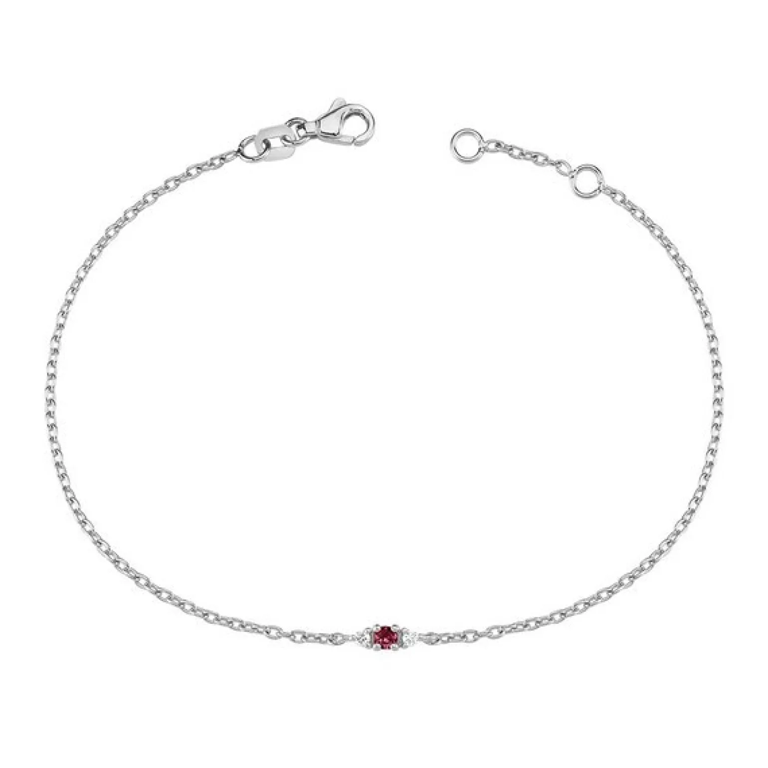 Petit - Armband aus 14 Karat Weißgold mit einem Rubin von insgesamt 0,04 ct.