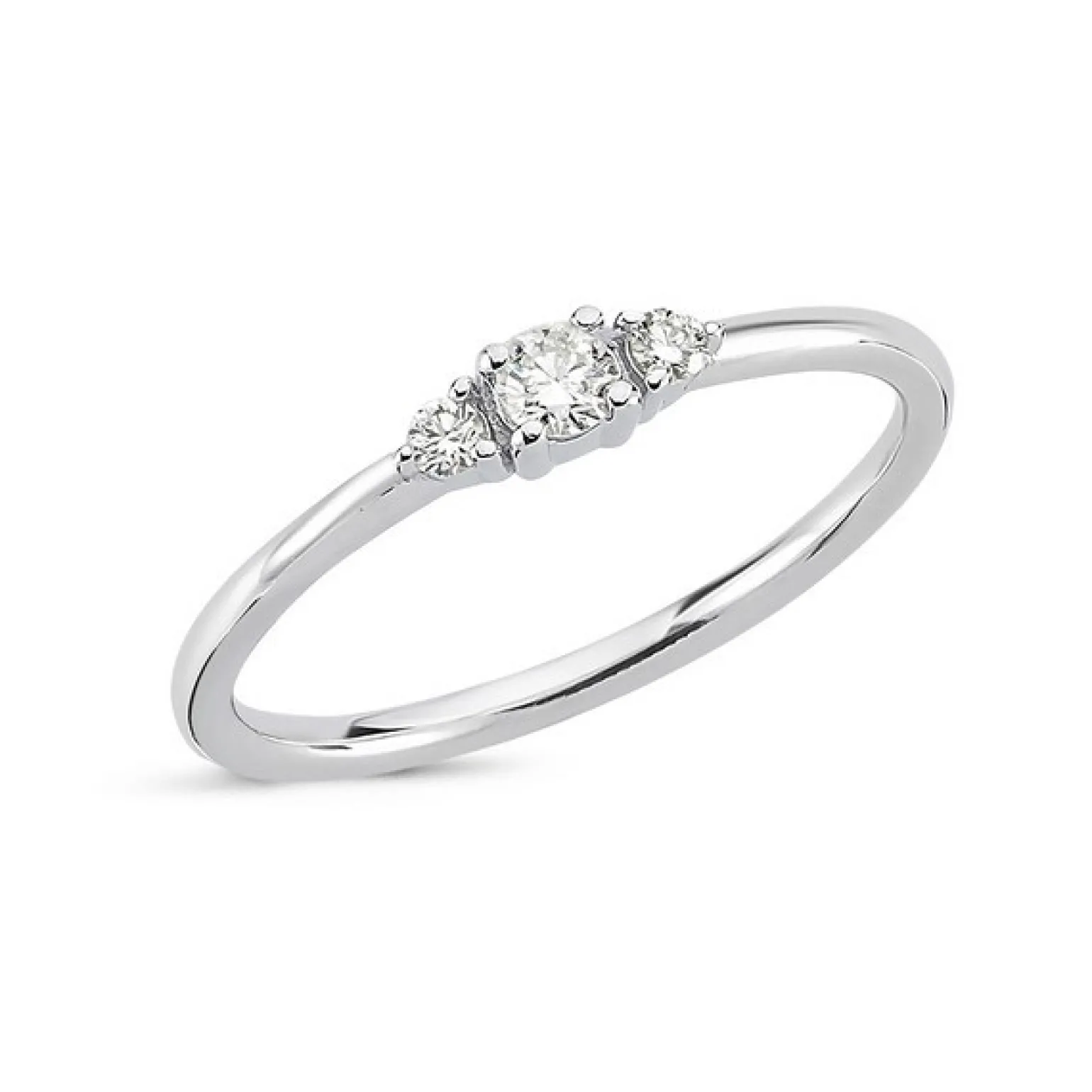 Petit - Diamantring aus 14-karätigem Weißgold mit insgesamt 0,15 Karat Diamanten