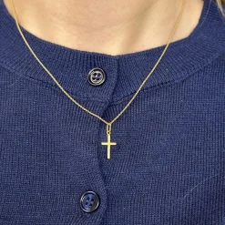 Pfostenkreuz-Anhänger in 8-karätigem Gold – Größe wählen