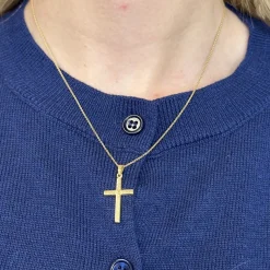 Pfostenkreuz-Anhänger in 8-karätigem Gold – Größe wählen