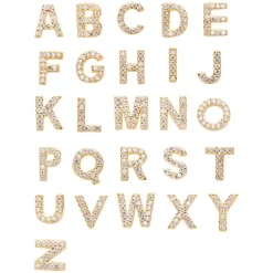 Pico - Alphabetische Ohrstecker aus vergoldete silber mit Kristallen