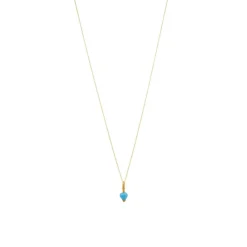 Pico - Sweetheart Halskette aus vergoldete Messing mit blauem Herz