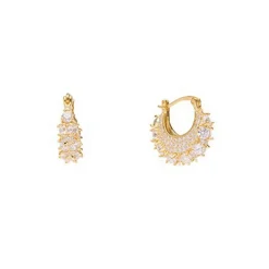 Pico - Zahara Crystal hoops in vergoldete silber mit Kristallen