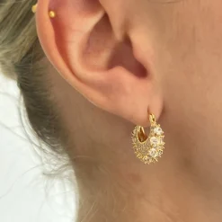 Pico - Zahara Crystal hoops in vergoldete silber mit Kristallen