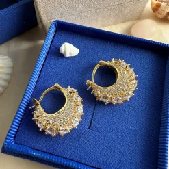 Pico - Zahara Crystal hoops in vergoldete silber mit Kristallen