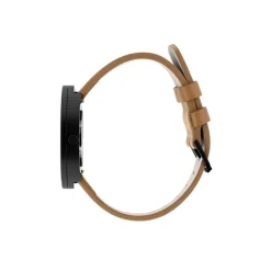 Picto - Cappuccino Lederarmband und Scheibe und schwarzes Uhrengehäuse - 40 mm