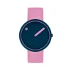 Picto - Deep Blue Zifferblatt mit Pink Reef Armband - 40 mm