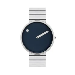 Picto - Navy Blue Scheibe mit Stahlarmband aus Stahl - 40 mm*