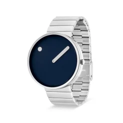 Picto - Navy Blue Scheibe mit Stahlarmband aus Stahl - 40 mm*