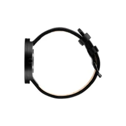Picto - Schwarzes Zifferblatt mit schwarzem Lederarmband - Größe wählen