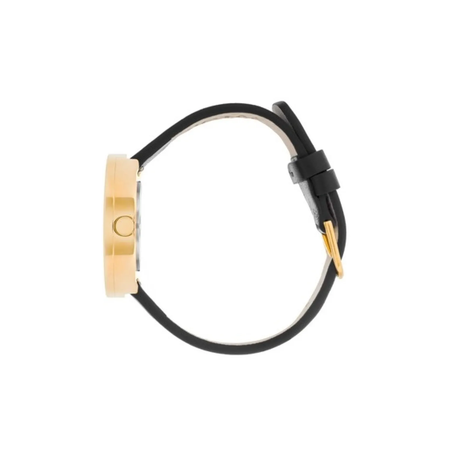 Picto - Schwarzes Zifferblatt und schwarzes Lederband - Größe wählen