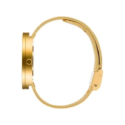 Picto - Weiße Scheibe mit Netzband aus mattem IP-Gold - 40 mm