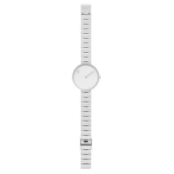 Picto - Weiße Scheibe mit Stahlarmband - 34 mm