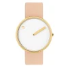 Picto - Weißes Zifferblatt mit nudefarbenem Lederarmband 40mm