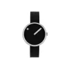 Picto Uhr - Schwarzes Zifferblatt, mattes IP-Stahlnetzarmband