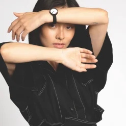 Picto Uhr - Weißes Zifferblatt, mattes IP-Stahlarmband - 40 mm