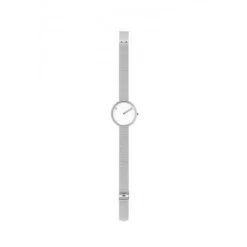 Picto Uhr - Weißes Zifferblatt, mattes Stahlnetzarmband