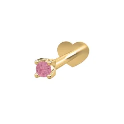 Piercingschmuck - PIERCE52 Labret-Piercing rosa Topas 14kt. gold