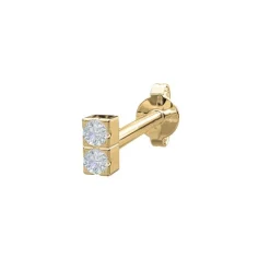 Piercingschmuck - Pierce52, Ohrring aus 14kt. Gold mit 2 Diamanten vertikal