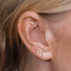 Piercingschmuck - PIERCE52 Ohrring Kreuz 14kt. Gold