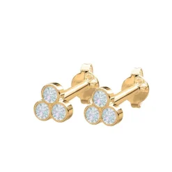 Piercingschmuck - Pierce52, Ohrring aus 14kt. Gold mit 3 Diamanten in Blume