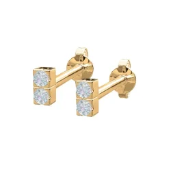 Piercingschmuck - Pierce52, Ohrring aus 14kt. Gold mit 2 Diamanten vertikal