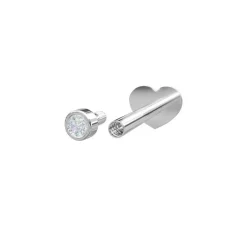 Piercingschmuck - Pierce52, silbernes Labret mit Zirkonia