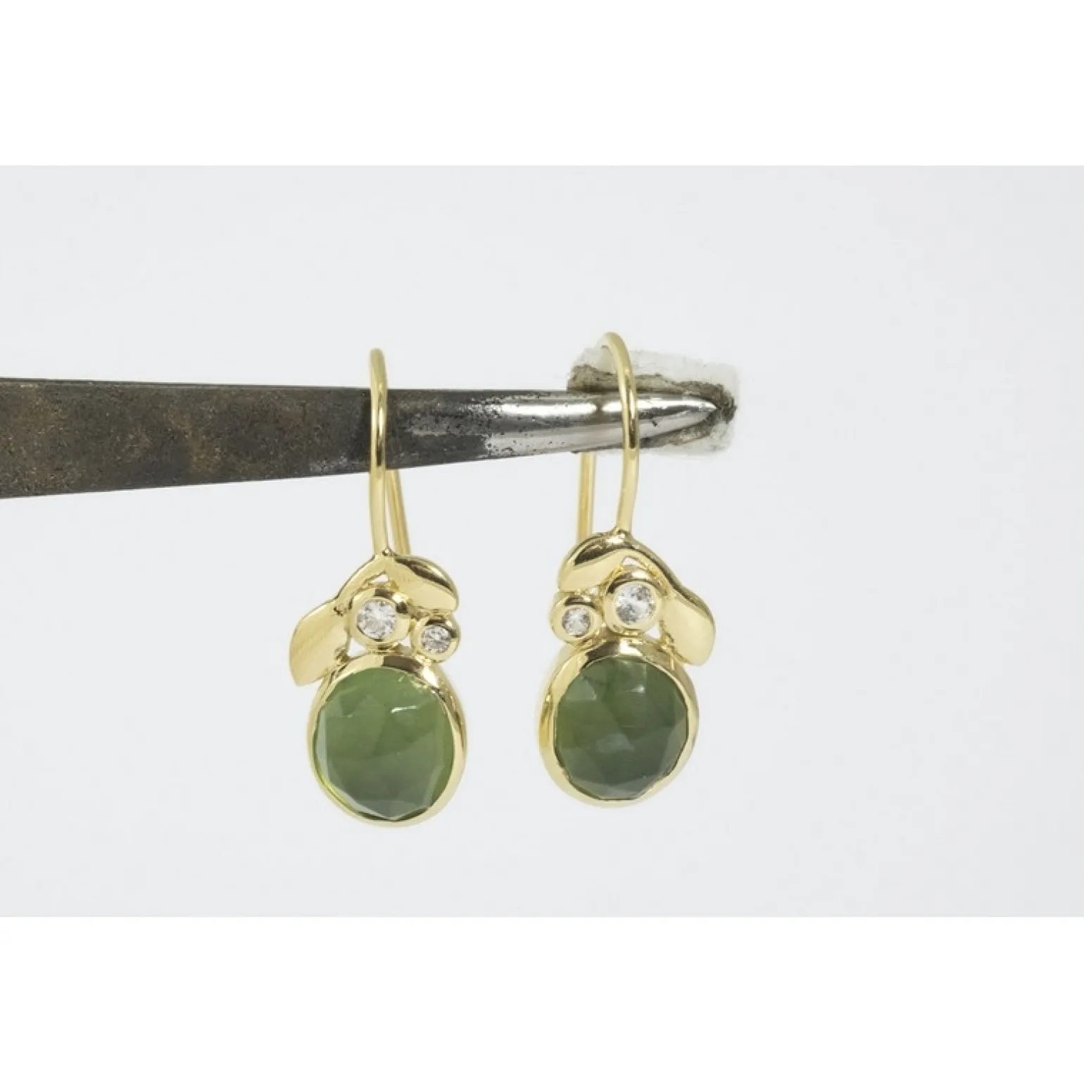 Rabinovich - Bliss-Ohrringe vergoldete m. Serpentin und zirkonia