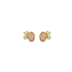 Rabinovich - Peachy Love Ohrringe aus 14 Karat Gold mit Mondstein