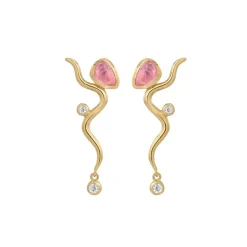 Rabinovich - Pink Willow Ohrringe vergoldete m. Topas und Zirkonia