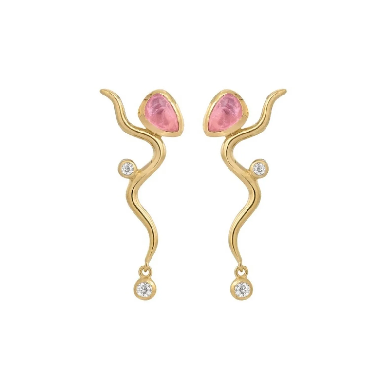 Rabinovich - Pink Willow Ohrringe vergoldete m. Topas und Zirkonia