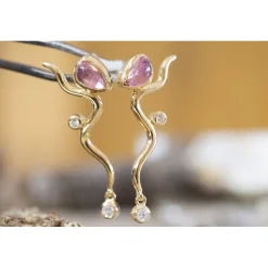 Rabinovich - Pink Willow Ohrringe vergoldete m. Topas und Zirkonia