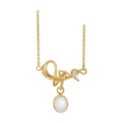 Rabinovich - Winding White Perlenkette in vergoldete silber