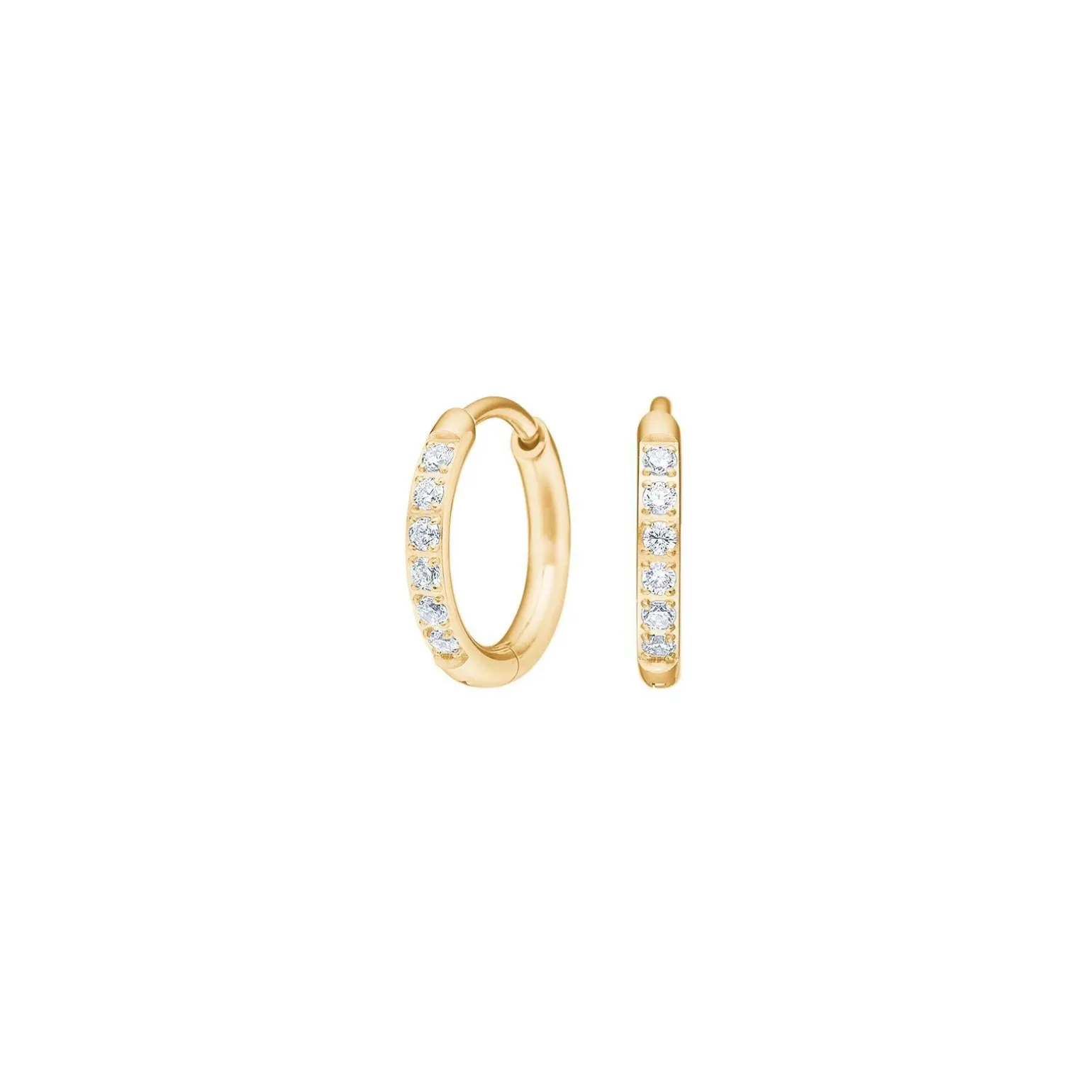 Reines Titan Nickelfreie hoops in vergoldete Titan mit zirkonia 10mm