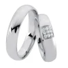 Rhodinierte Eheringe aus Silber mit 9 Diamanten im Damenring