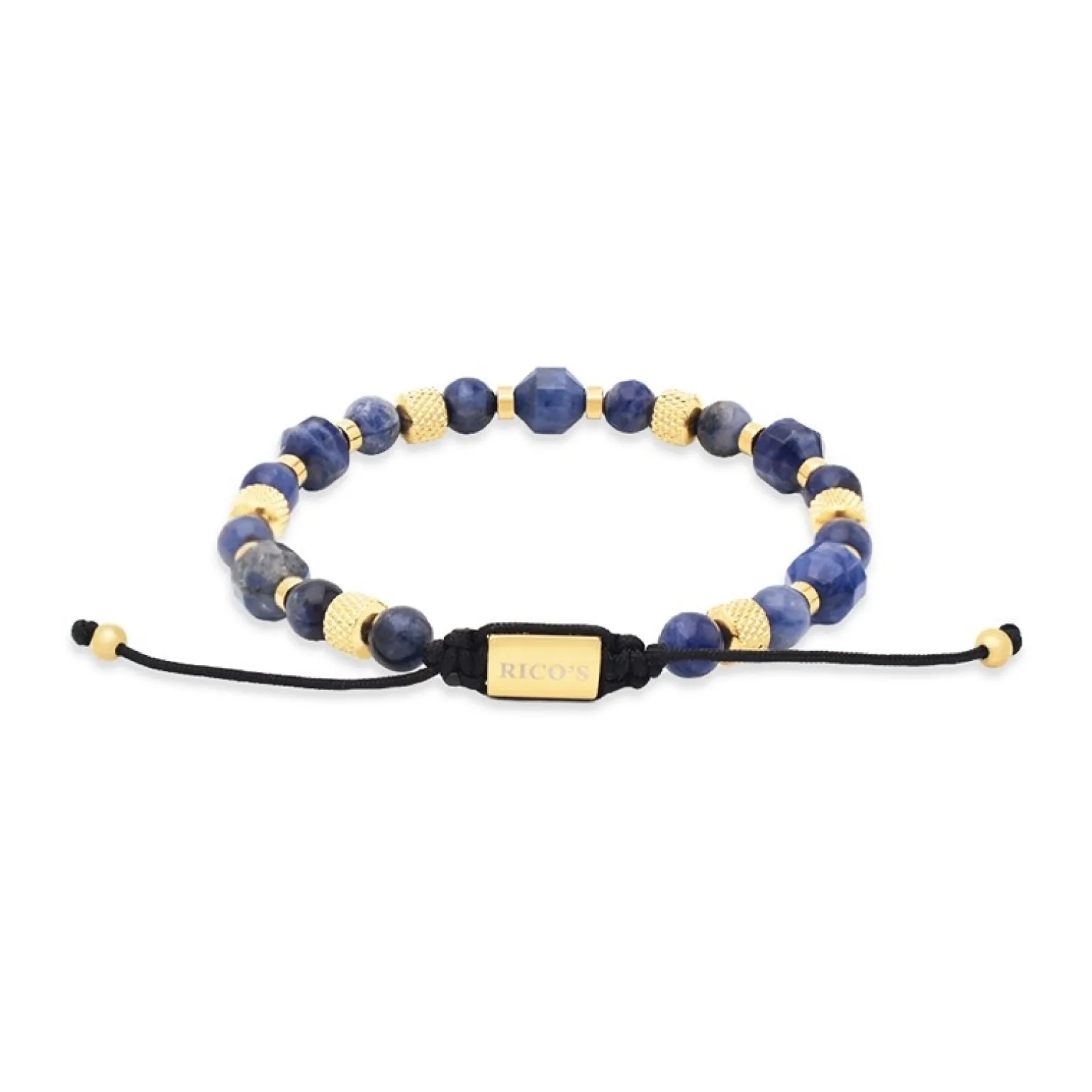 Rico's armband in vergoldete Stahl mit Sodalith