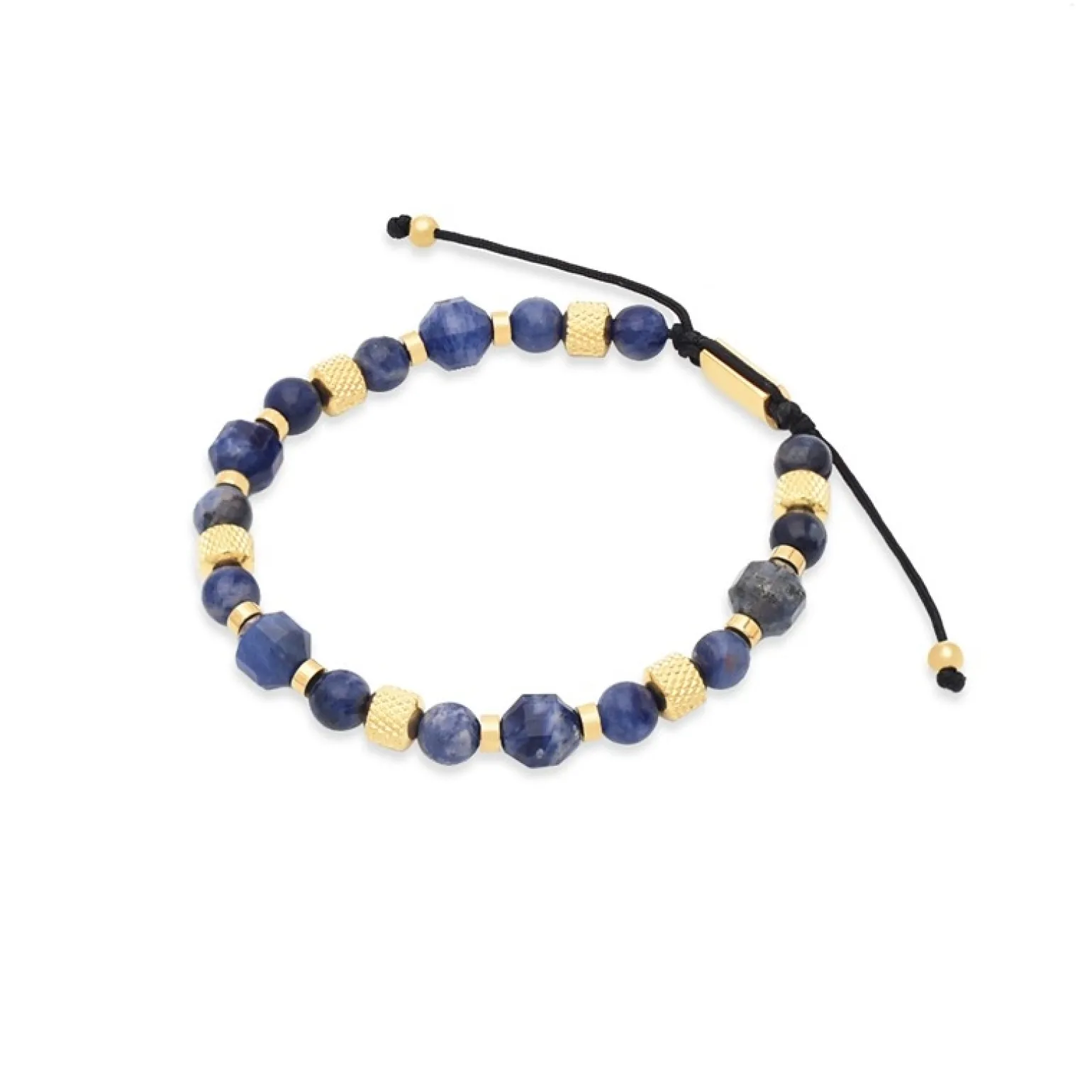 Rico's armband in vergoldete Stahl mit Sodalith