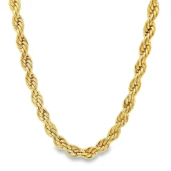 Rico's Cordel Halskette für Herren in 7 mm vergoldete Stahl