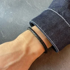 Rico's Lederarmband für Herren in Leder und PVD-Stahl
