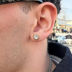 Rico's Ohrstecker in vergoldete Stahl mit zirkonia