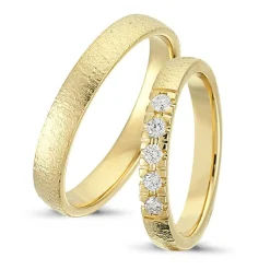 Ringe aus 14 Karat Gold - 5 Brillanten. Kampagne "Süße Liebe