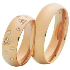 Ringe aus 14 Karat Roségold - 13 Diamanten im Damenring