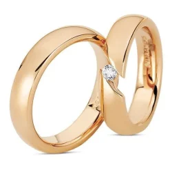 Ringe aus 14 Karat Roségold - 1 Brillant im Damenring