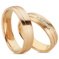 Ringe aus 14 Karat Roségold - 5 x 0,01 ct Diamanten im Damenring