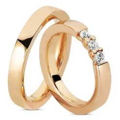 Ringe aus 14 Karat Roségold - 3x0,10 Brillanten