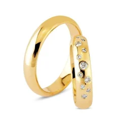 Ringe aus 14 Karat Rotgold - 11 Brillanten *