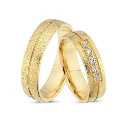Ringe aus 14 Karat Rotgold - 5 Diamanten im Damenring