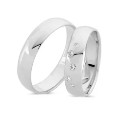 Ringe aus 14 Karat Weißgold - 5 Diamanten *