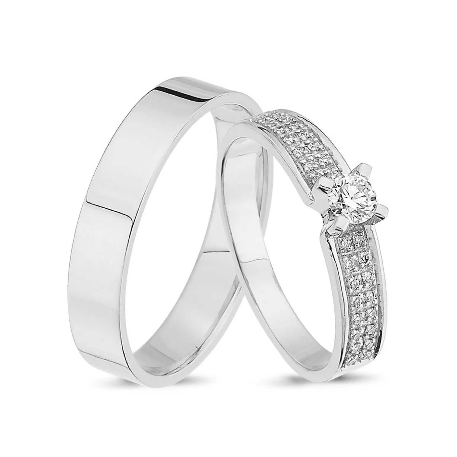 Ringe aus 14 Karat Weißgold - 33 Diamanten