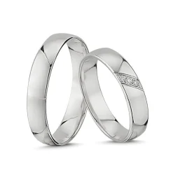 Ringe aus 14 Karat Weißgold - 3 Diamanten im Damenring